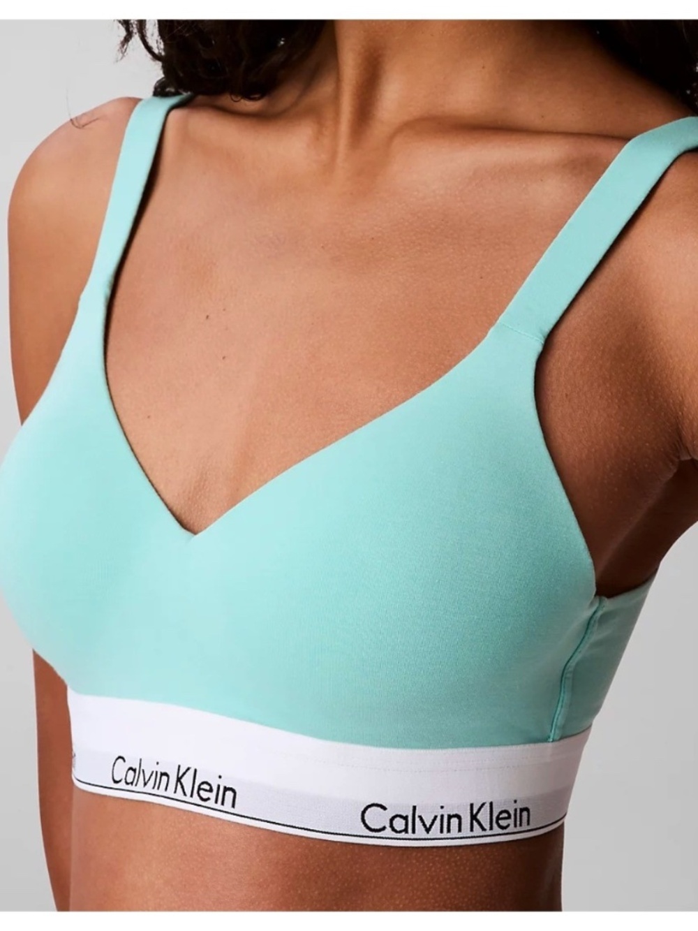 Calvin Klein Icon Cotton Modal Lift Bralette LARGE Mint Green QF7900  NEW